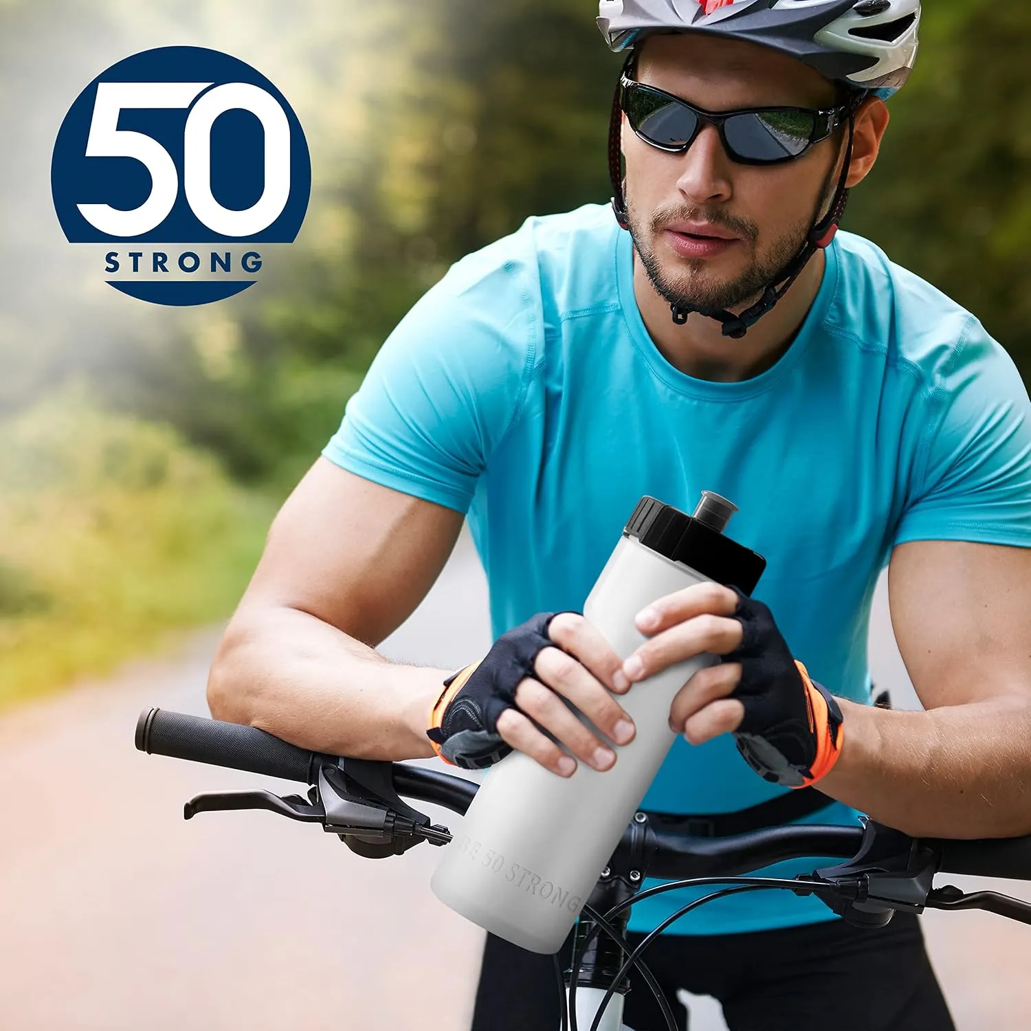 50 Strong Bulk Water Bottles | 24 Pack Sports Bottle | 22 oz. BPA-Free Easy Open with Pull Top Cap | Made in USA | Reusable Plastic Water Bottles for Adults & Kids | Top Rack Dishwasher Safe 6 50 Strong Bulk Water Bottles | 24 Pack Sports Bottle | 22 oz. BPA-Free Easy Open with Pull Top Cap | Made in USA | Reusable Plastic Water Bottles for Adults & Kids | Top Rack Dishwasher Safe - Image 6